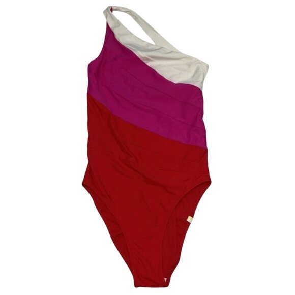Summersalt Sidestroke Swimsuit One Piece One Shoulder Pink/Red Swim Size 10 - Picture 3 of 8